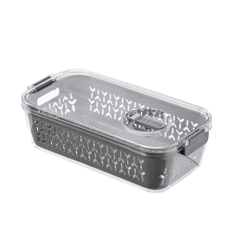 Internal Drain Basket Refrigerator Food Storage Container