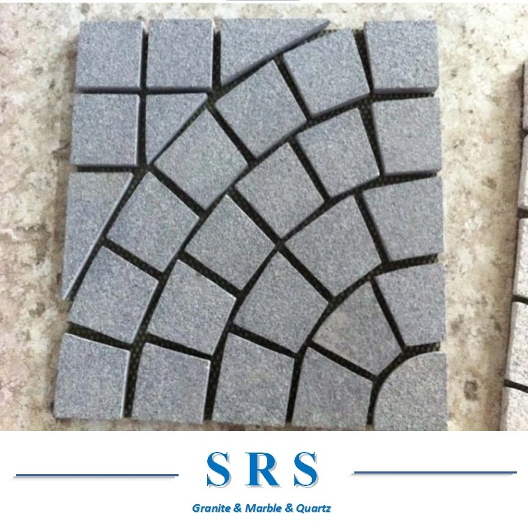 Natural Meshed Granite/Basalt/Slate/Bluestone Fan Shape Paving Stone for Garden/Driveway