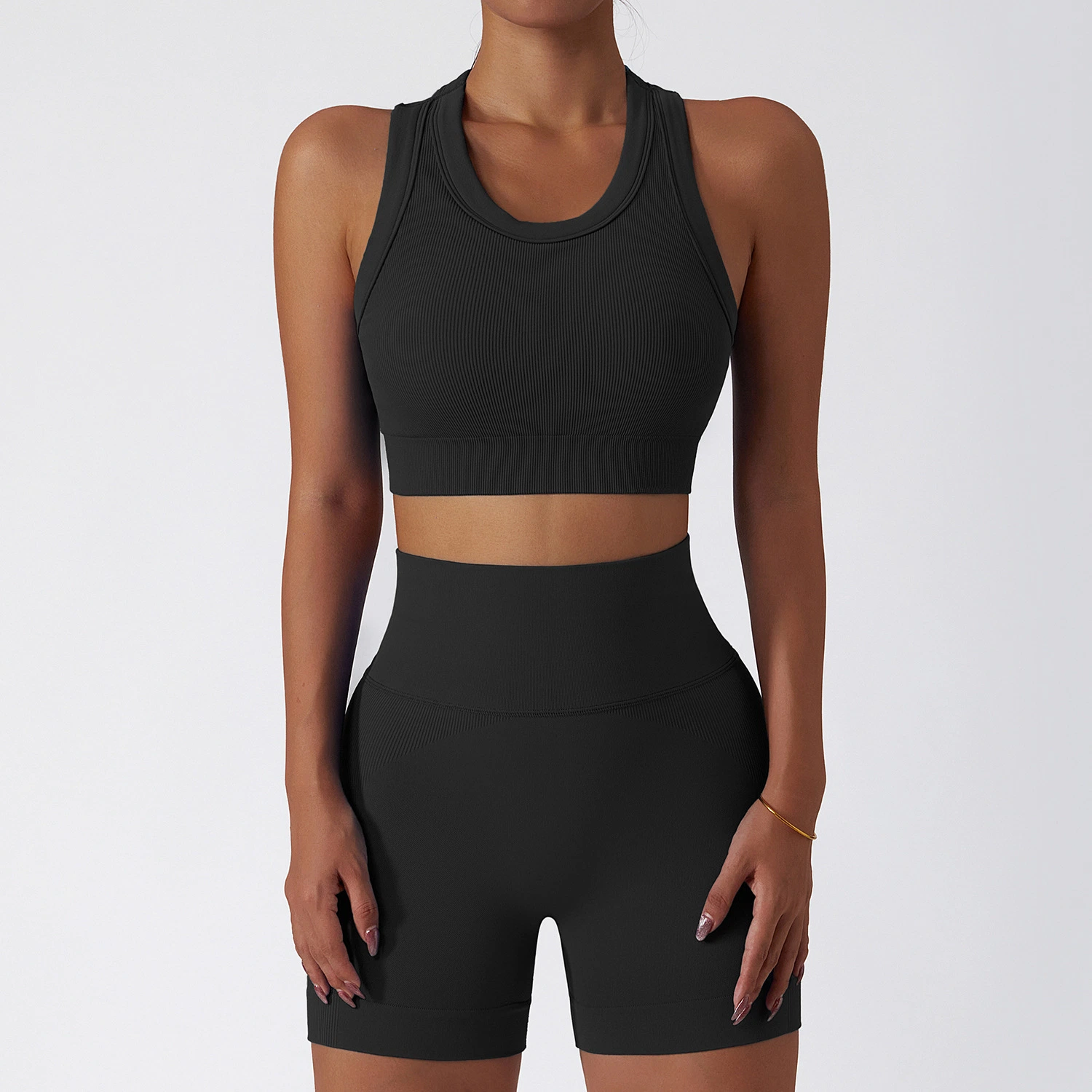 Soutien-gorge de sport rembourré sans coutures à col haut pour femme, nouveau modèle Soutien-gorge de yoga up Fitness