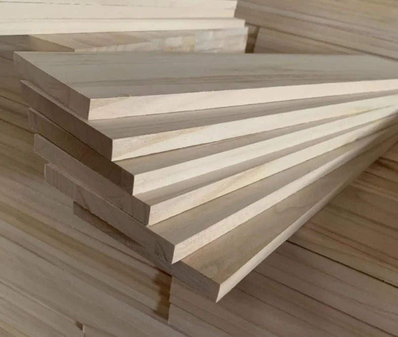 The Manufacture Is Used for Furniture Tabletop Board Paulownium Plank Paulownium Wood Straight Mosaic Furniture Solid Wood Paulownium Board Art Products Wardrob