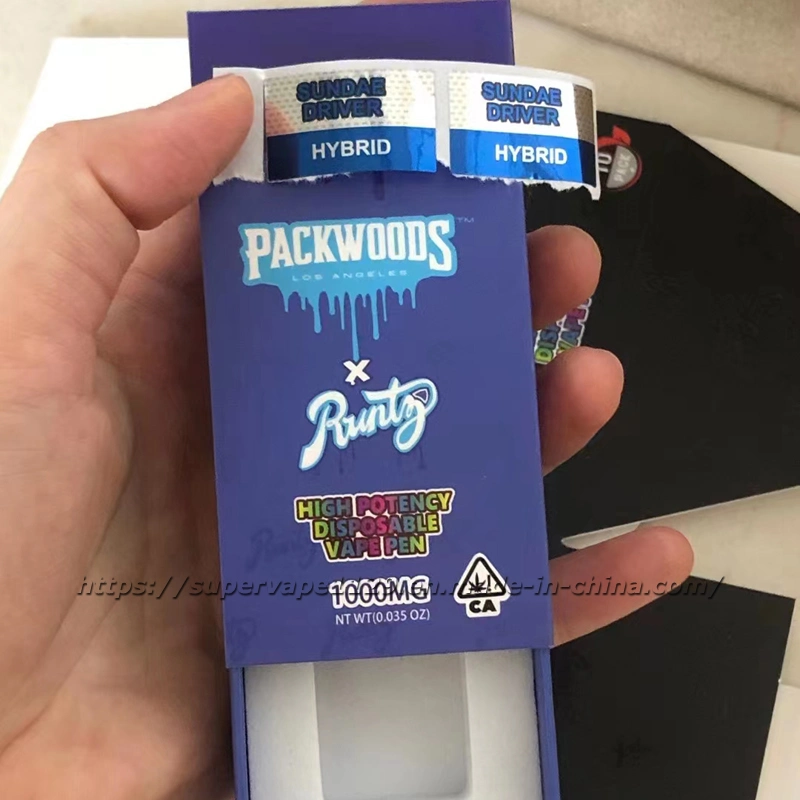 Packwoods Runty X Mini Vape E cigarettes Runtz 1ml 2 ml de batterie rechargeable, vide, stylo Vape jetable