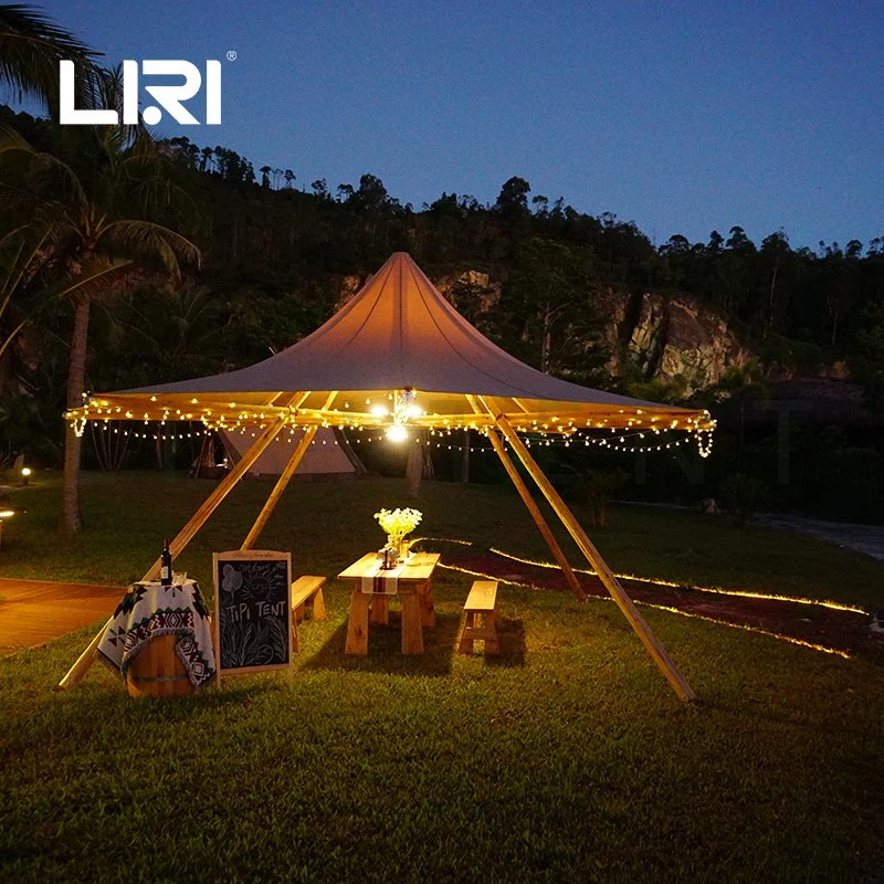 Exteriores de madera portátil adultos indios Safari Teepee Tipi carpa para evento de boda