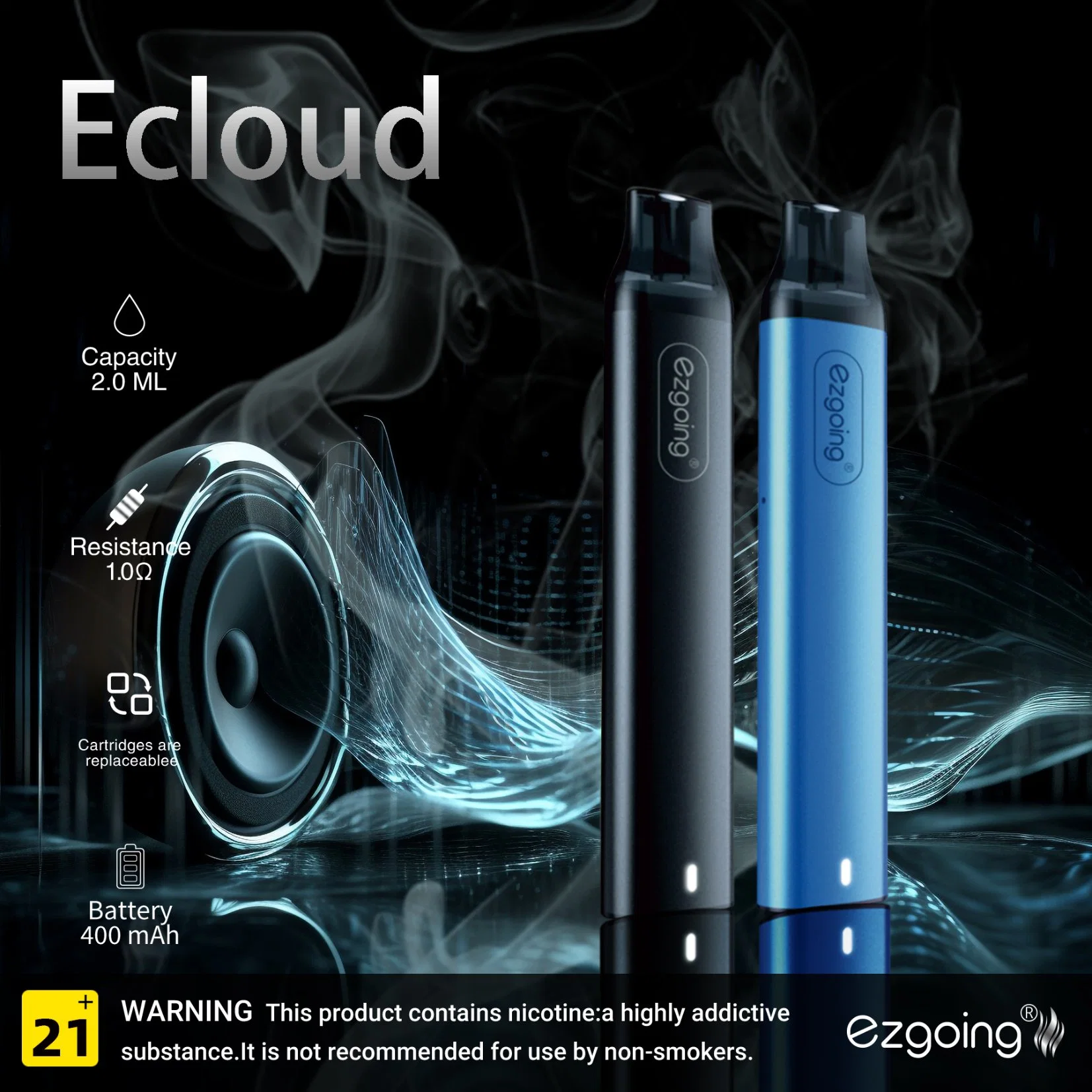 Wholesale/Supplier Vape Pen Ezgoing Ecloud Good Quality OEM Disposable/Chargeable Electronic Cigarette Wholesale/Supplier 600 Puffs Wholesale/Supplier Disposable/Chargeable E Cig Mini Electric