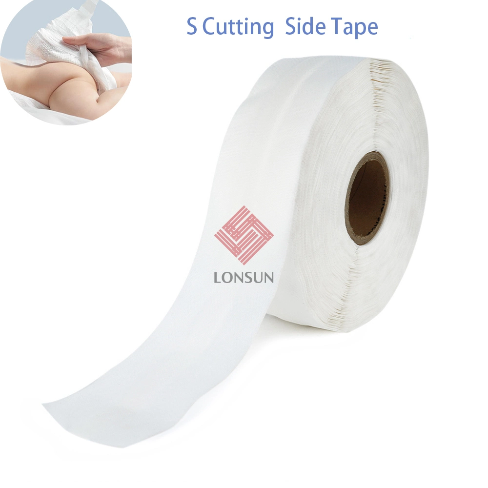 PP Adhesive Side Tape OEM High Utilization Zero Waste S Cutting Baby Diaper Raw Materials