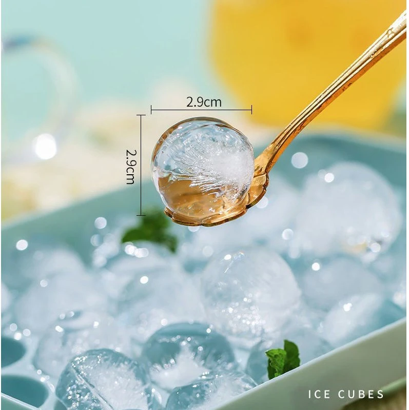 BPA Free Plastic Mini Round Ice Ball Maker Mold Ice Cube Tray with Lid and Bin Ice Scoop