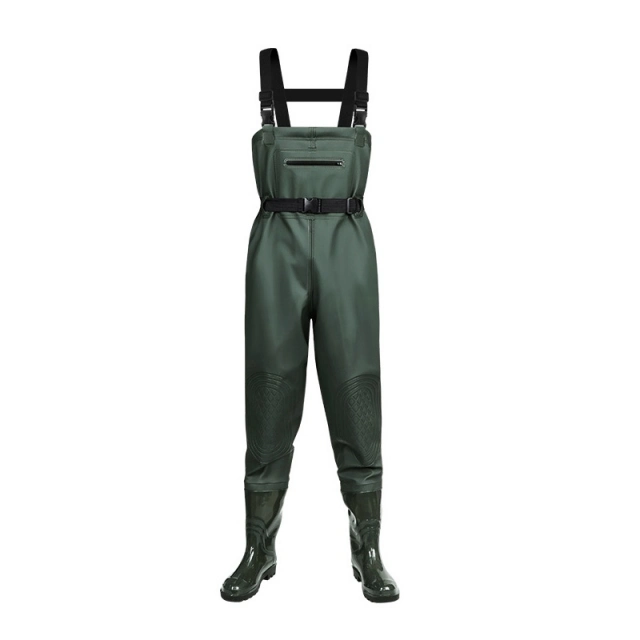 New PVC Fishing Chest Waders with Antislip Waterproof Thicken Oxford Sole