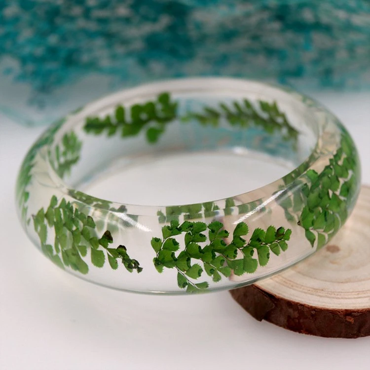 Artificial Epoxy Resin Transparent Natural Plant Real Flower Bracelet