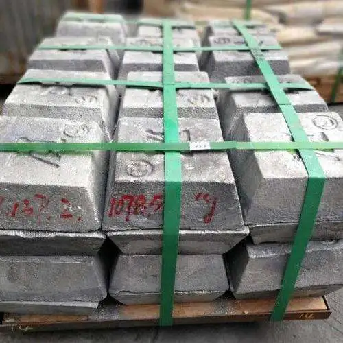 Plata Blanco Color Antimony Ingot 9990 Stibium Metal SB Ingot 99,9% 99,85% 99,65% 9985 lingotes de antimonía refinada de alta pureza