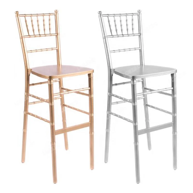 Sillas Tiffany de madera de alta calidad apilables Boda Gold madera Chiavari Barstool