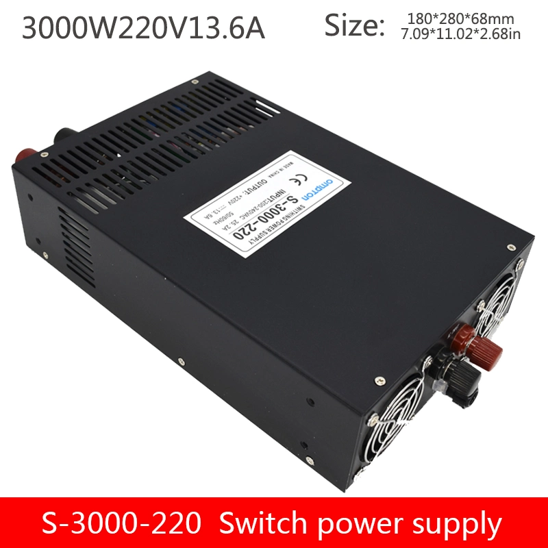 220VDC High Voltage Output LED DC Switching Power Supply Charger 3000W with Digital Display 0-220V Adjustable Power Supply S-3000-220V