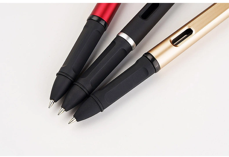 Metallic Barrel Gel Ink Pens, Black Ink 0.5mm Fine Point Tip Pen with a Holed Barrel Wholesale/Supplier Stationery