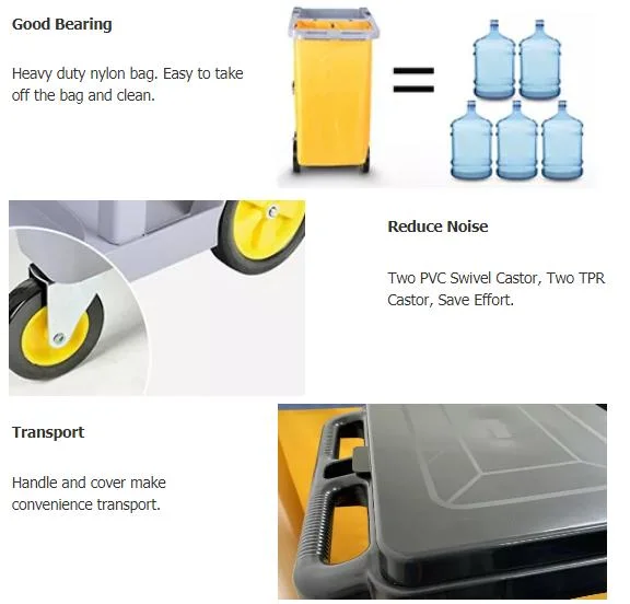Пластиковый Polyprepylene Heavybao PP чистка уборка тележки тележки работавший уборщиком тележки с мешком для пыли