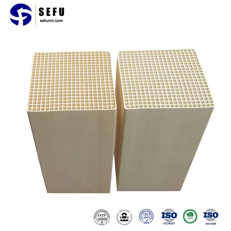 Sefu China Storage Media Fabricante Honeycomb Ceramic Heat Exchange Media Regenerador cerámico de panal para horno industrial