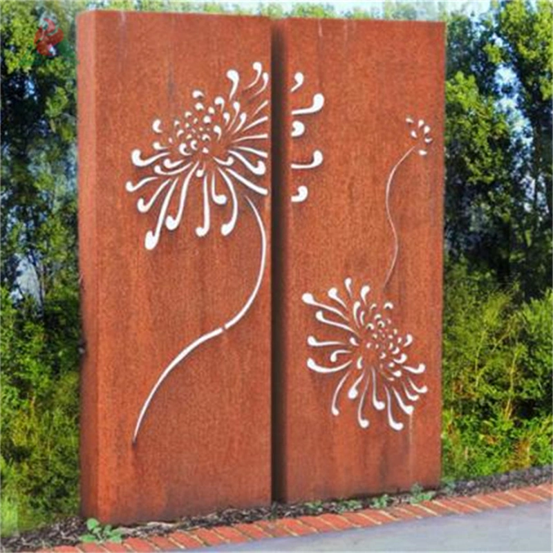 Corten Steel Outdoor Garden Light Box for Decoration