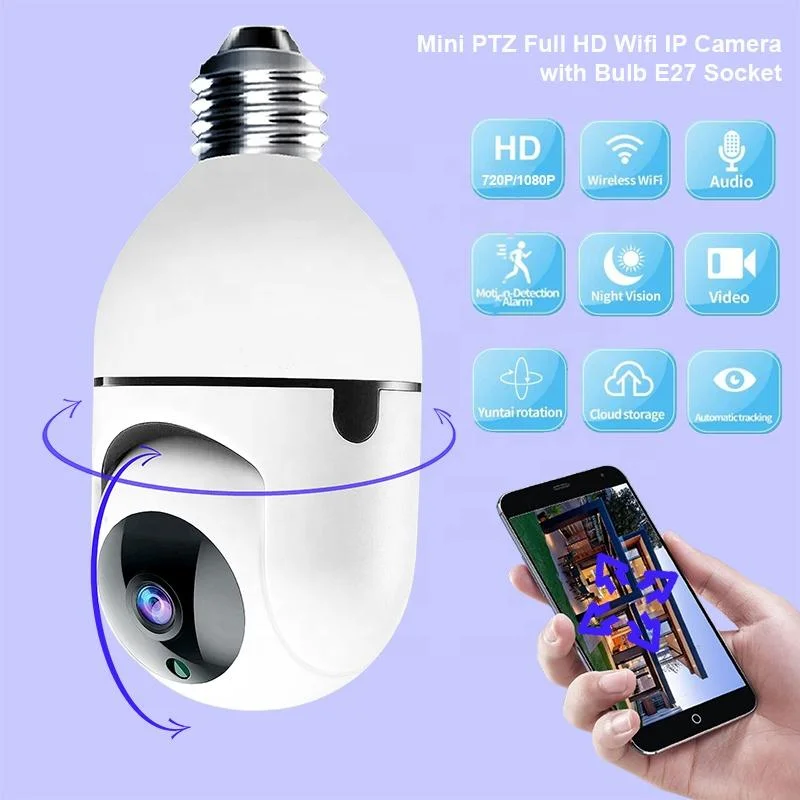 Home Security Mini Cloud IP Speed Dome Camera E27 ampoule Caméra de vidéosurveillance sans fil caméra mobile de surveillance de sécurité sans fil