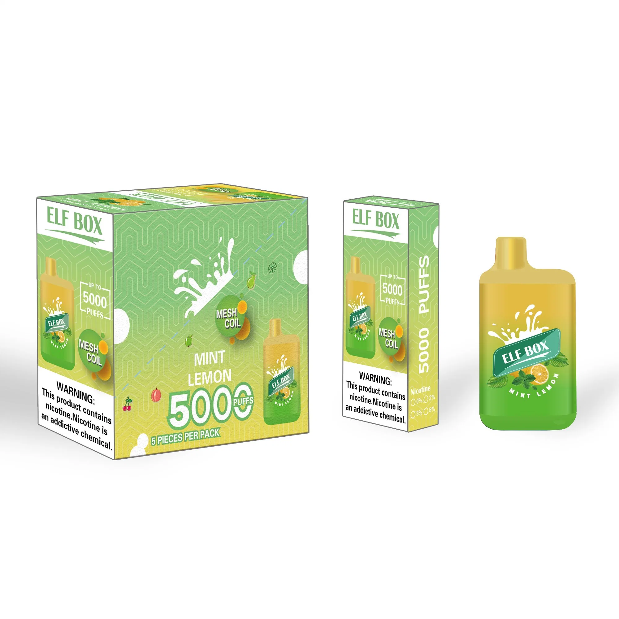 Atacado I Pape Nova fábrica de Fumadores preço directo Elf Box 5000 puffs 12 ml 2% de nicotina do cigarro eletrónico líquido-e descartável Vape