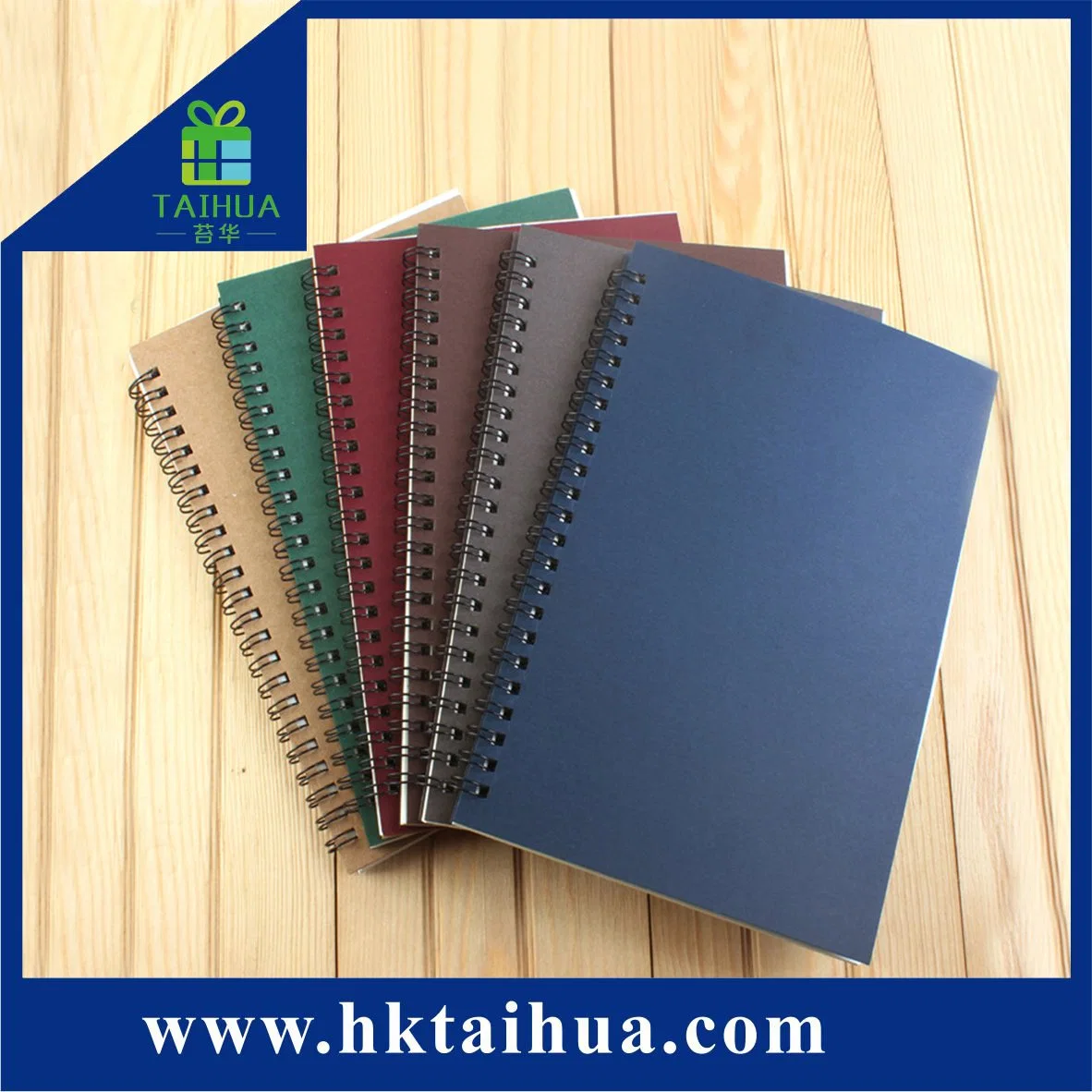 Wholesale/Supplier Custom A5 Hardcover Cheap Kraft Paper Spiral Bound Notebook Blank Page