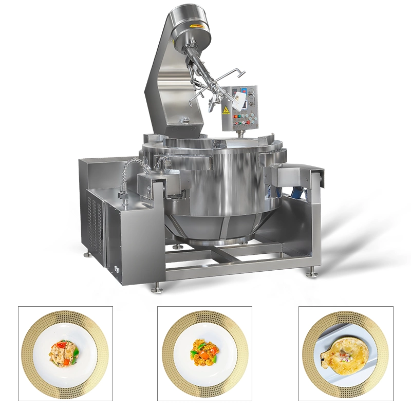 China Große Industrielle Kommerzielle Automatische Multi-Planetenkippen Curry Chili Bohnenpaste Mischen Herstellung Von Elektrischem Gas Dampf Grill Sauce Essen Herd