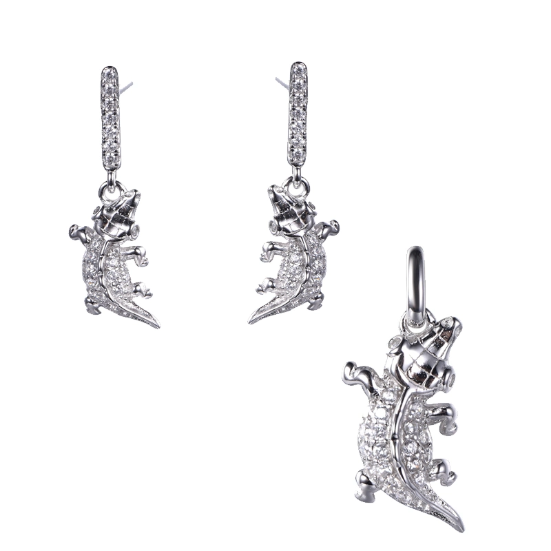 2022 Fashion 925 серебристые или латунной L Earring подвесной крокодил животных украшения для девочек