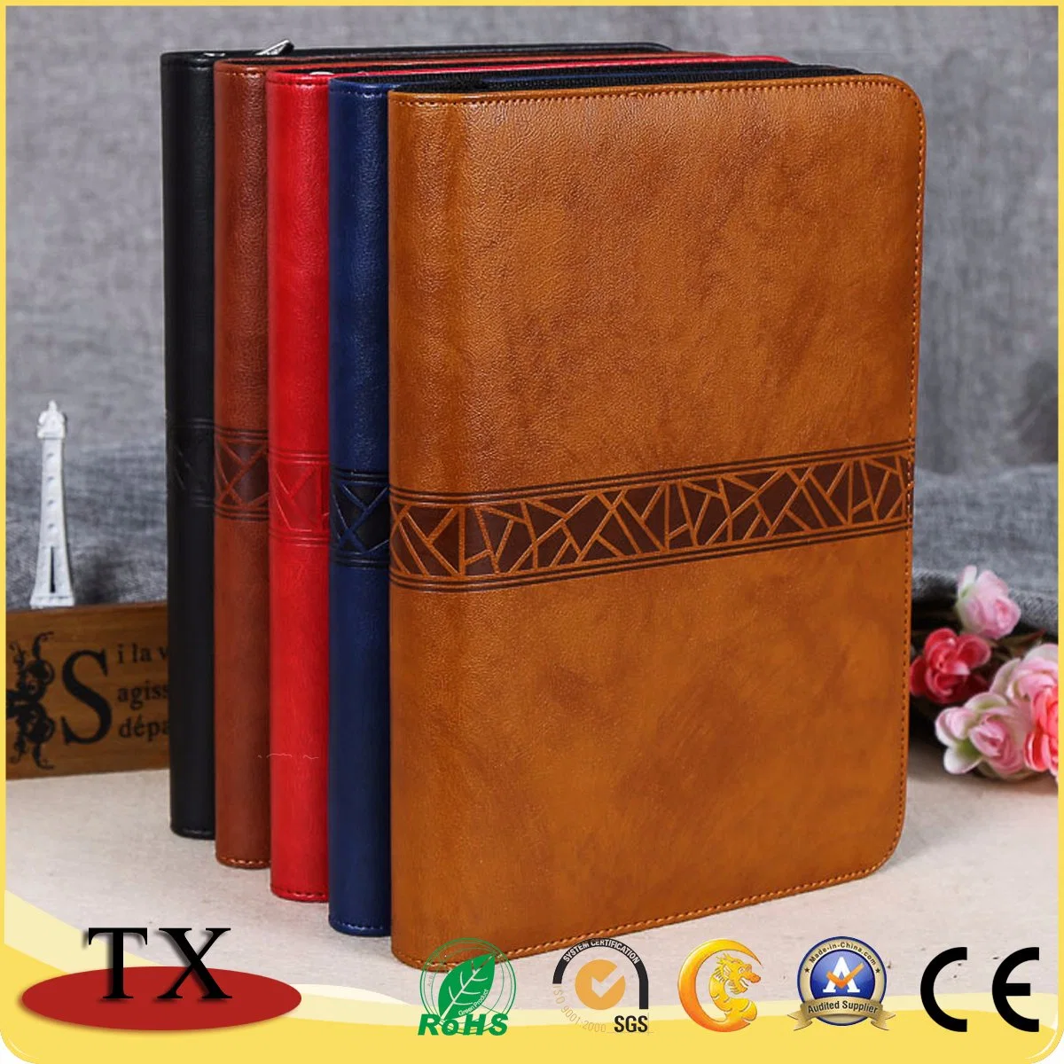 Top Grade PU Leather Notebook with Zip and Daily Use Diary