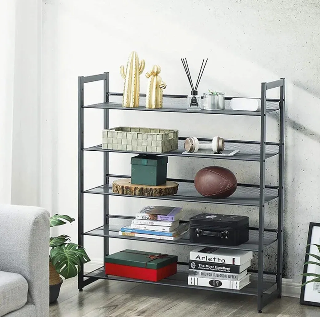 Metal Storage Shoe Racks with Mesh Shelf Slant Adjustable