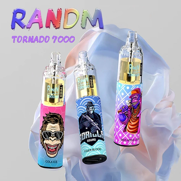 Original Randm Tornado 7000 Puffs Disposable/Chargeable Vape Pen 0% 2% 3% & 5% Flashing Design 850mAh Type-C Rechargeable Disposable/Chargeable Mini vape