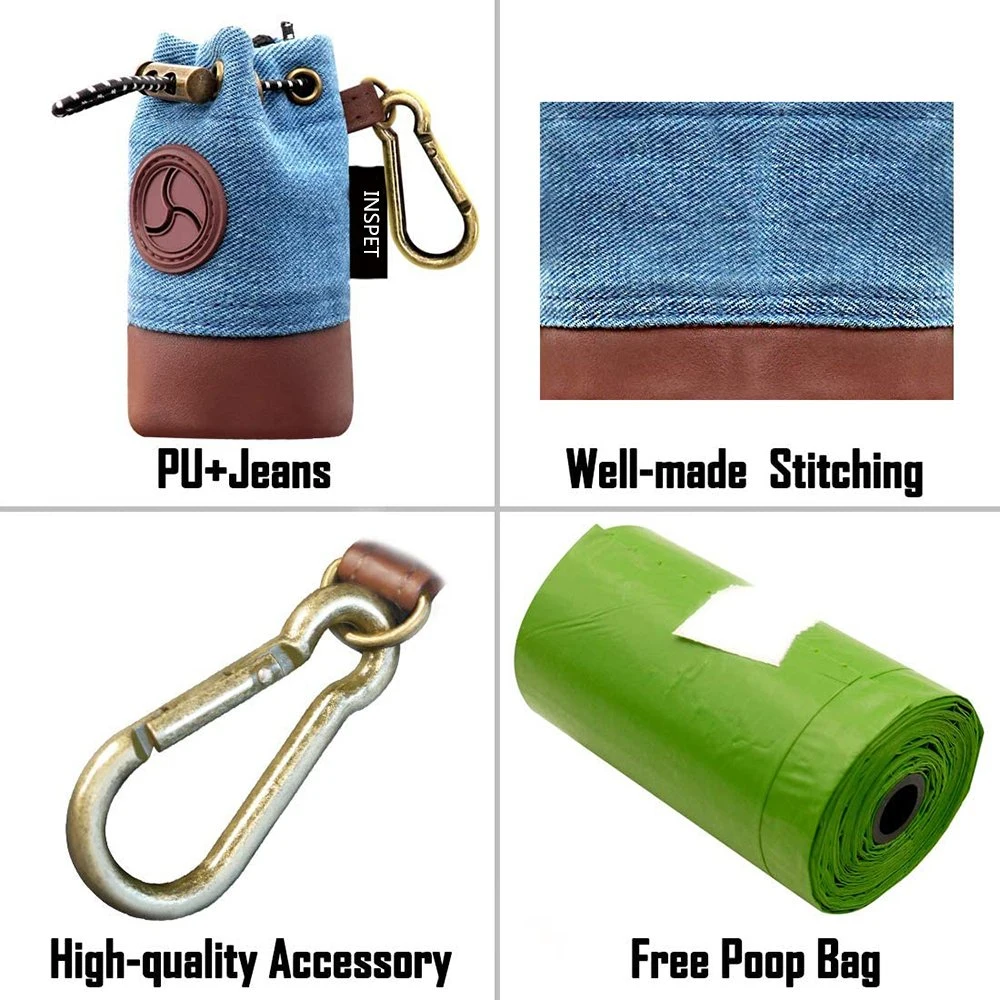 Dog Poop Bag with PU Leather Padded