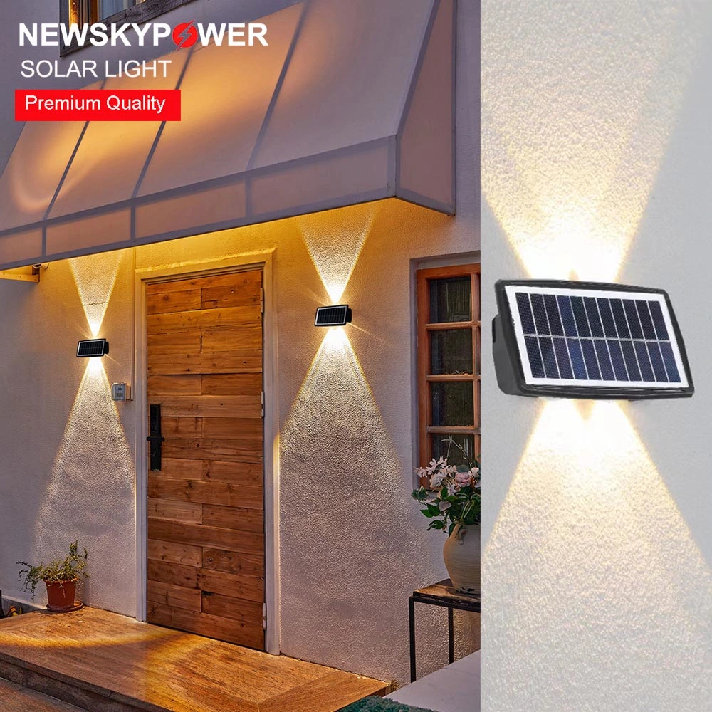 Lampe solaire murale IP65 mur à LED réglable en bas Décor de l'hôtel