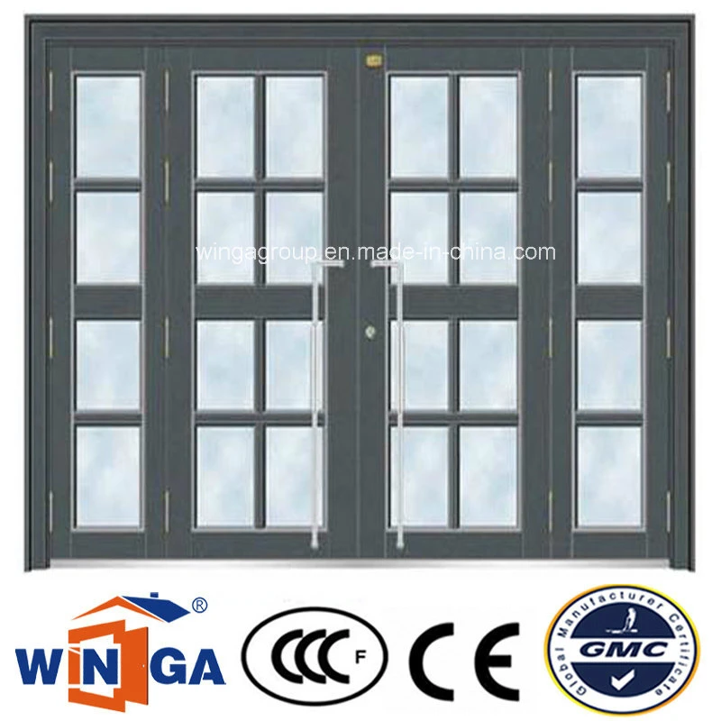 Entry Security Metal Steel Iron Glass Door for Outside (W-GD-30)