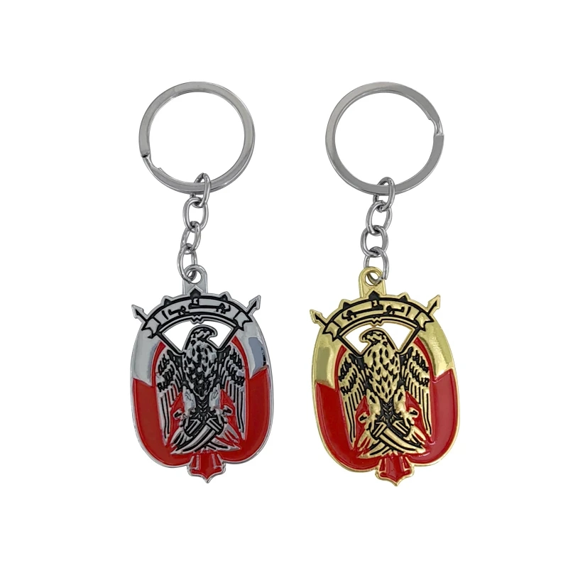 Elegant Levi Fairy Metal Round Shape 3D Military UAE National Day Souvenir Key Ring Wholesale Custom Logo Hot Selling Keychain