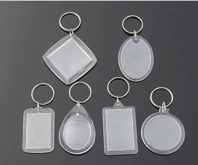 Acrylic Keychain Plastic Clear Keychain for Photo Picture Blank Frame Popular