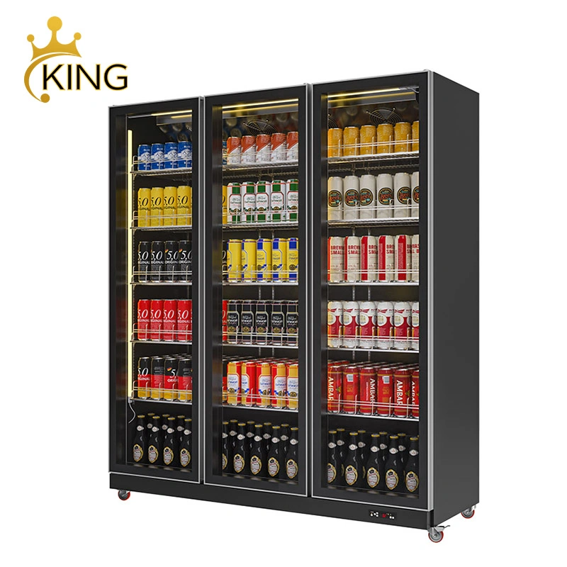 Wholesale/Supplier Price Commercial Three Glass Door Chiller Vertical Beverage and Beer Cooler Cabinet Display Cooler Bar Beer Fridge