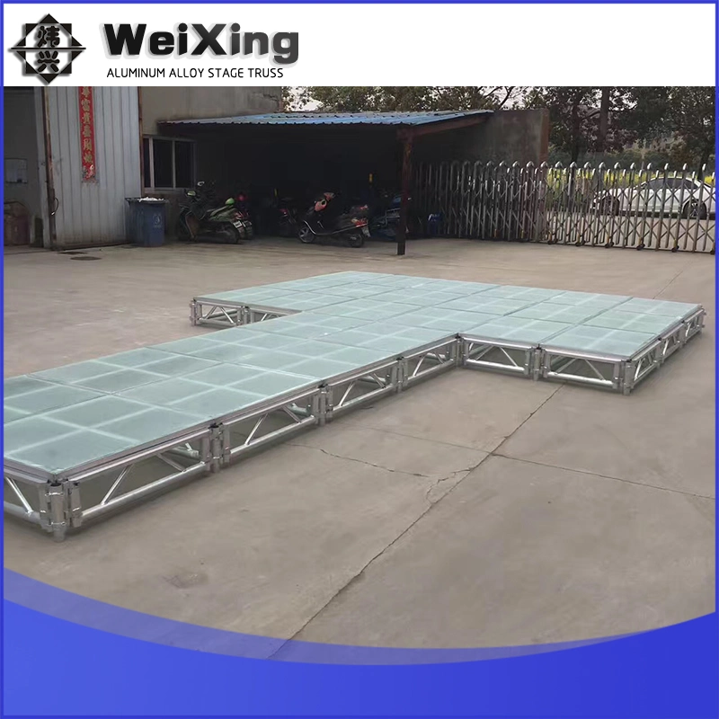 Aluminum Wedding Frosting Glass Floor Moving Stage