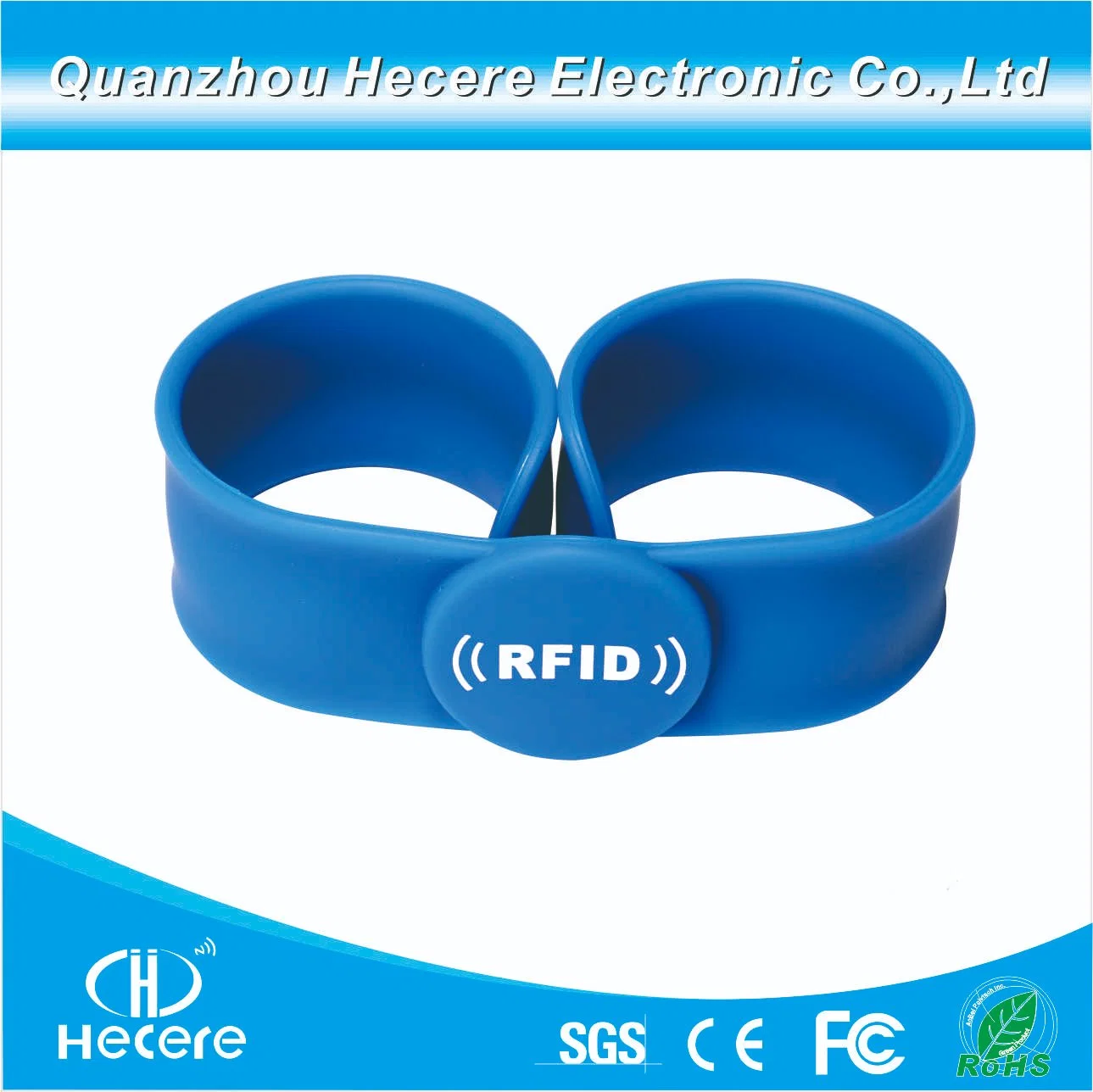 Top Qualify 13.56MHz ISO14443A NFC Tag213 RFID Slap Silicone Wristband