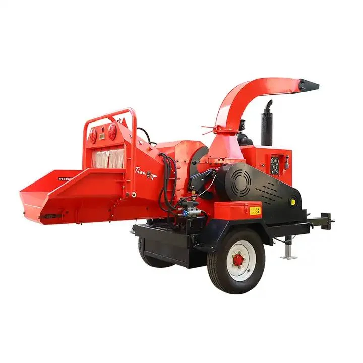 Tractor Wood Chipper Engine Crush for Sale Large Wood Chipper 75HP Full Diesel Engine