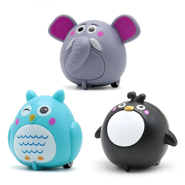 Cartoon Pull Back Small Animal Car Toy Small Gift Elephant Penguin Owl Cute Animals Toys Set Pull Back Cars