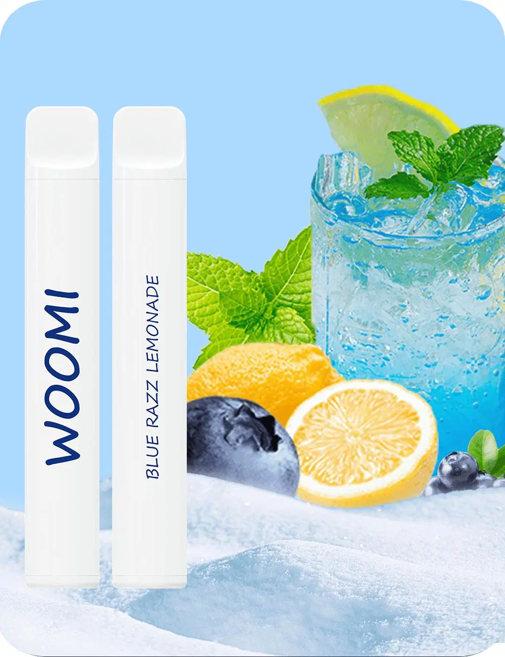 Woomi White Snow 600 850 Puffs Stylo vaporisateur Cigarette électronique jetable Vape Saveurs préférées Cigarette électronique jetable à 2% de nicotine