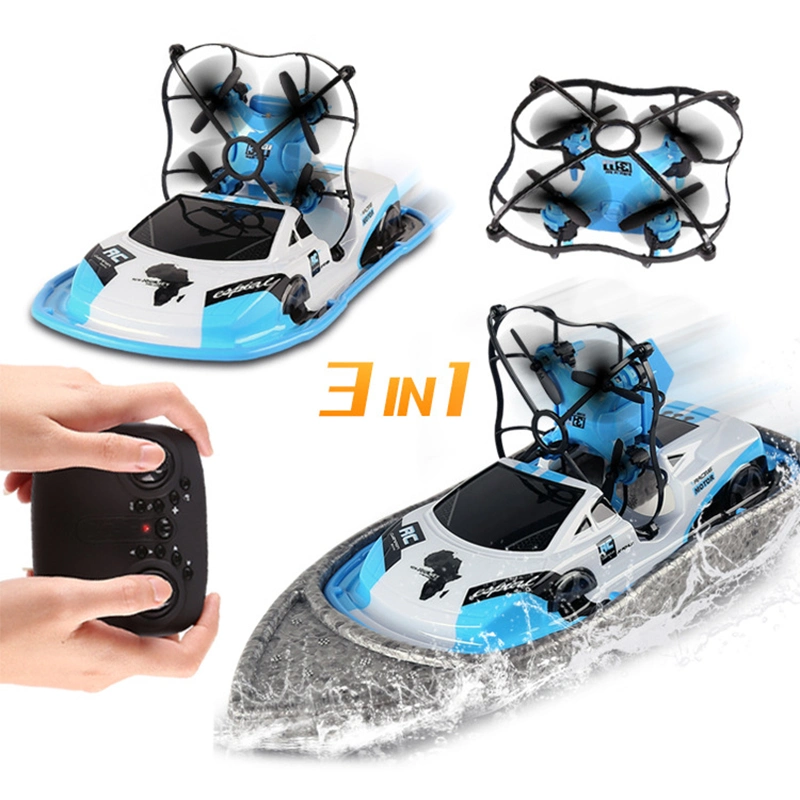 3 in 1 High Speed Sea Boat Land Racing Car Air Flying Drone Good Power RC Amphibious Boat Radio Control Quadcopter Cars Drones Boat Toy for Sale RC Boat