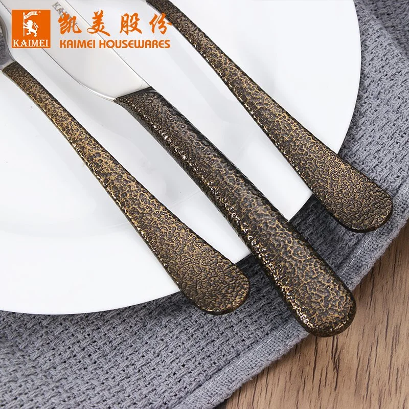 Wholesale/Supplier Gold Plated Cutlery Flatware Stainless Steel Golden Cutlery with Bag