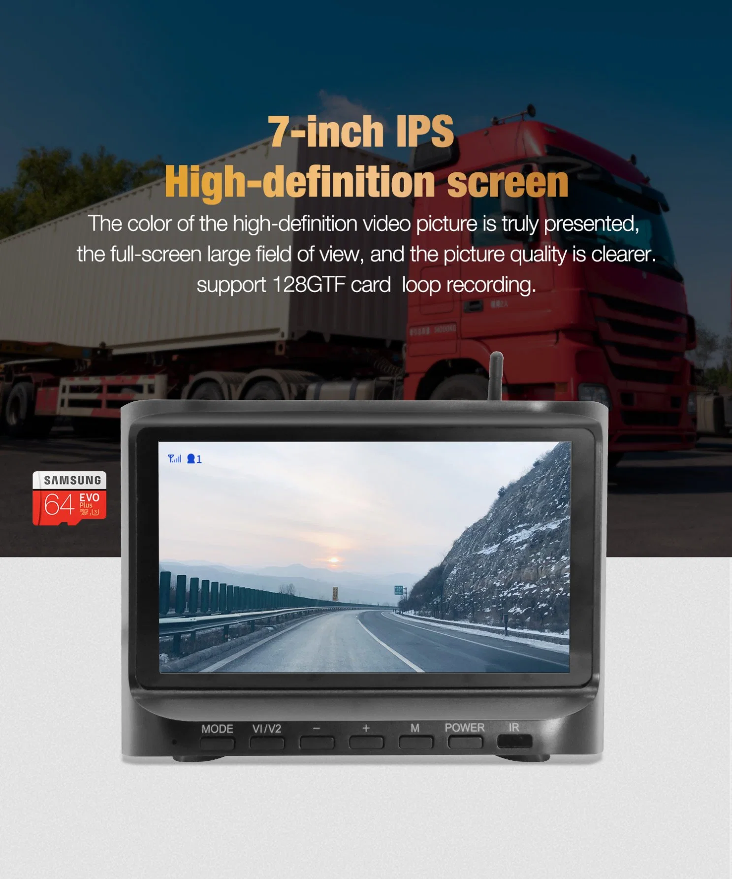 7 Inch Monitor with Digital Wireless Rear View Parking Reverse Backup Reversing Camera for Car