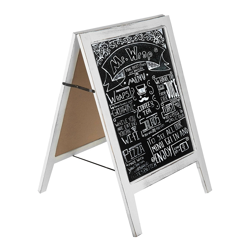 Cadre PIN pliable Mini taille double côté a-Frame libre debout Plan de dessin de mémo magnétique noir en bois