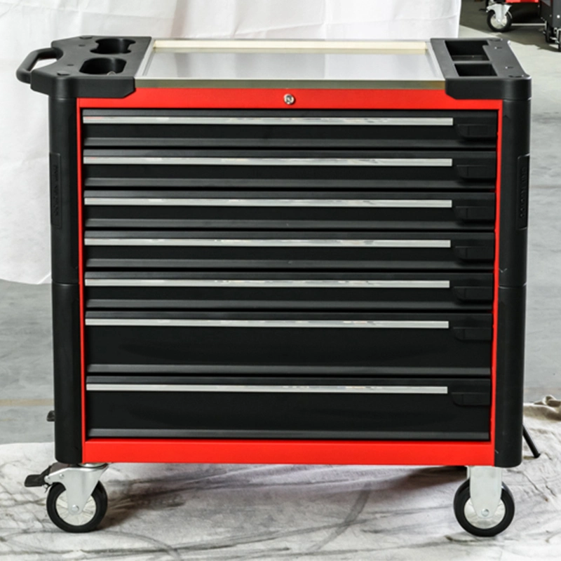 Metal Tool Trolley with Stainless Steel Working Top and Side Holes