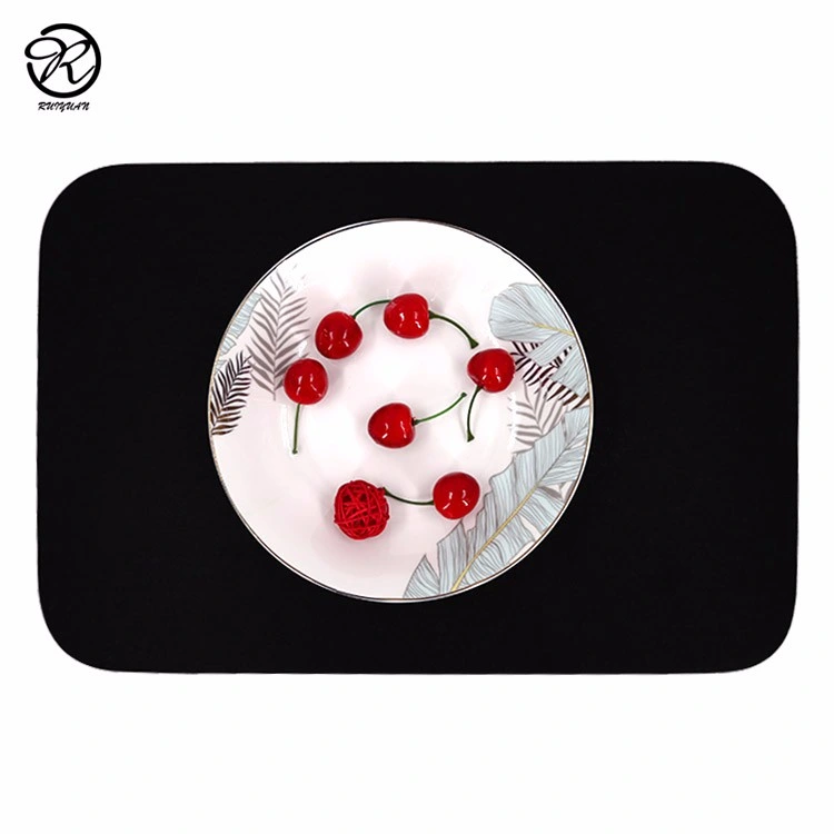 Conjunto de 6 tapetes absorventes de feltro cinza Placemats não Coloque os tapetes laváveis resistentes ao calor, com placas de feltro de alta qualidade