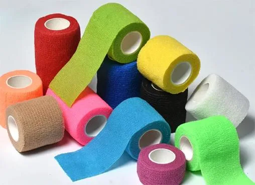 Latex /Latex Free Non Woven Cohesive Bandage Not Stick to The Skin and Has No Conglutination with Fur or Hair. It Can Be Easily Separated, Torn, Cut and Used.