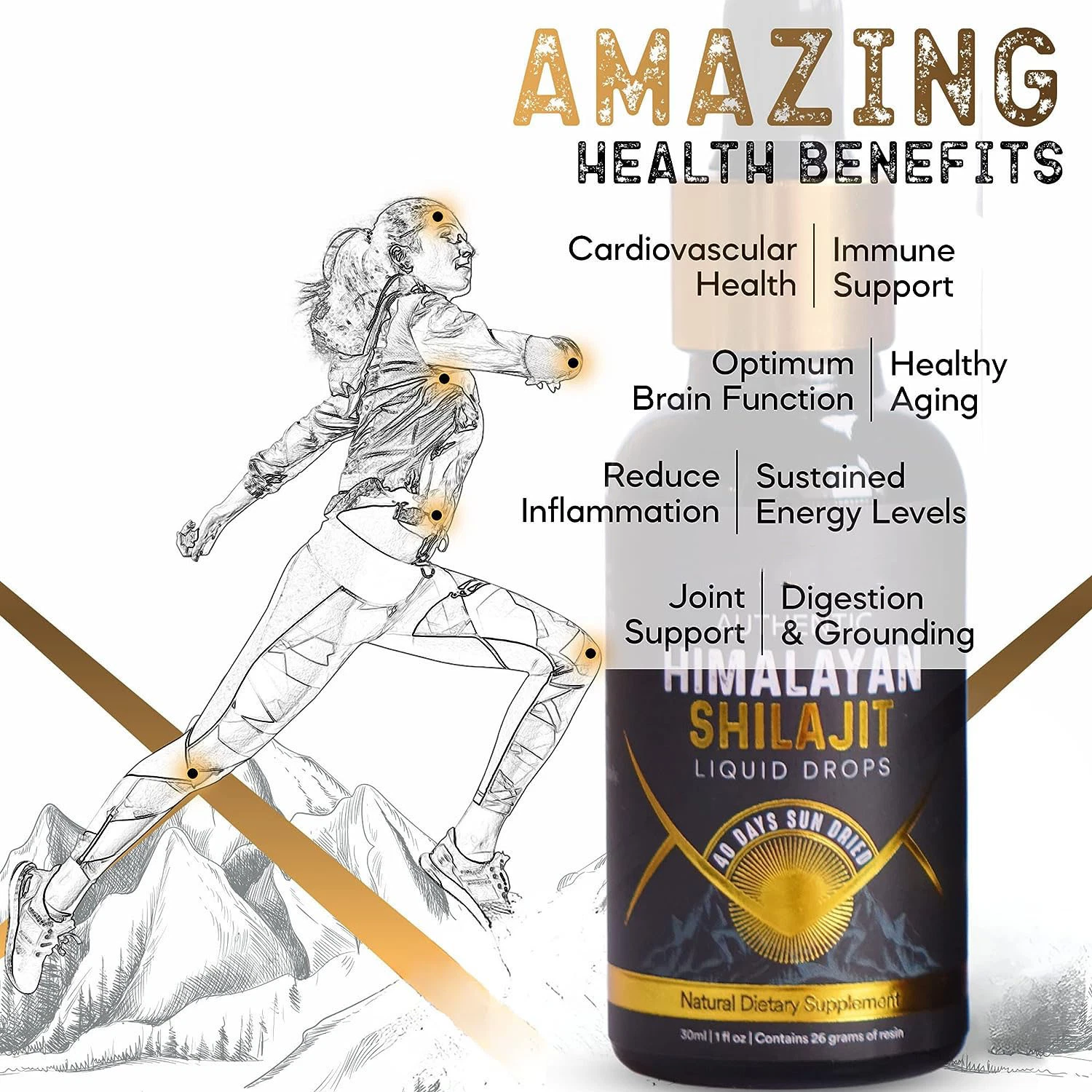 Private Label Himalayan Shilajit Mineral Drops Herbal Trace Mineral Supplements