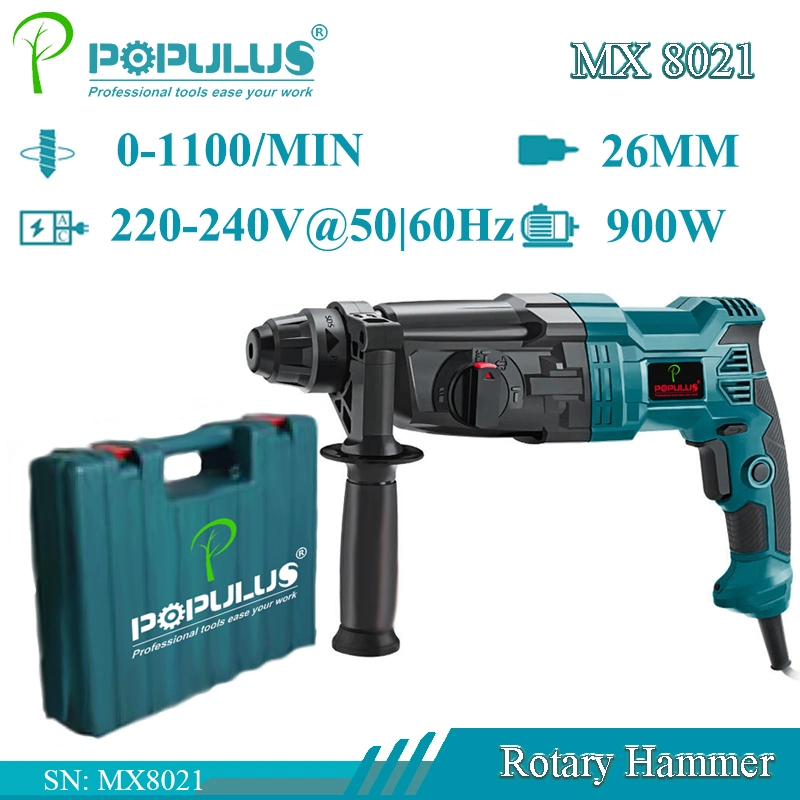 Populus New Arrival Industrial Quality Rotary Hammer Power Tools 900W Electric Hammer for Indian Market