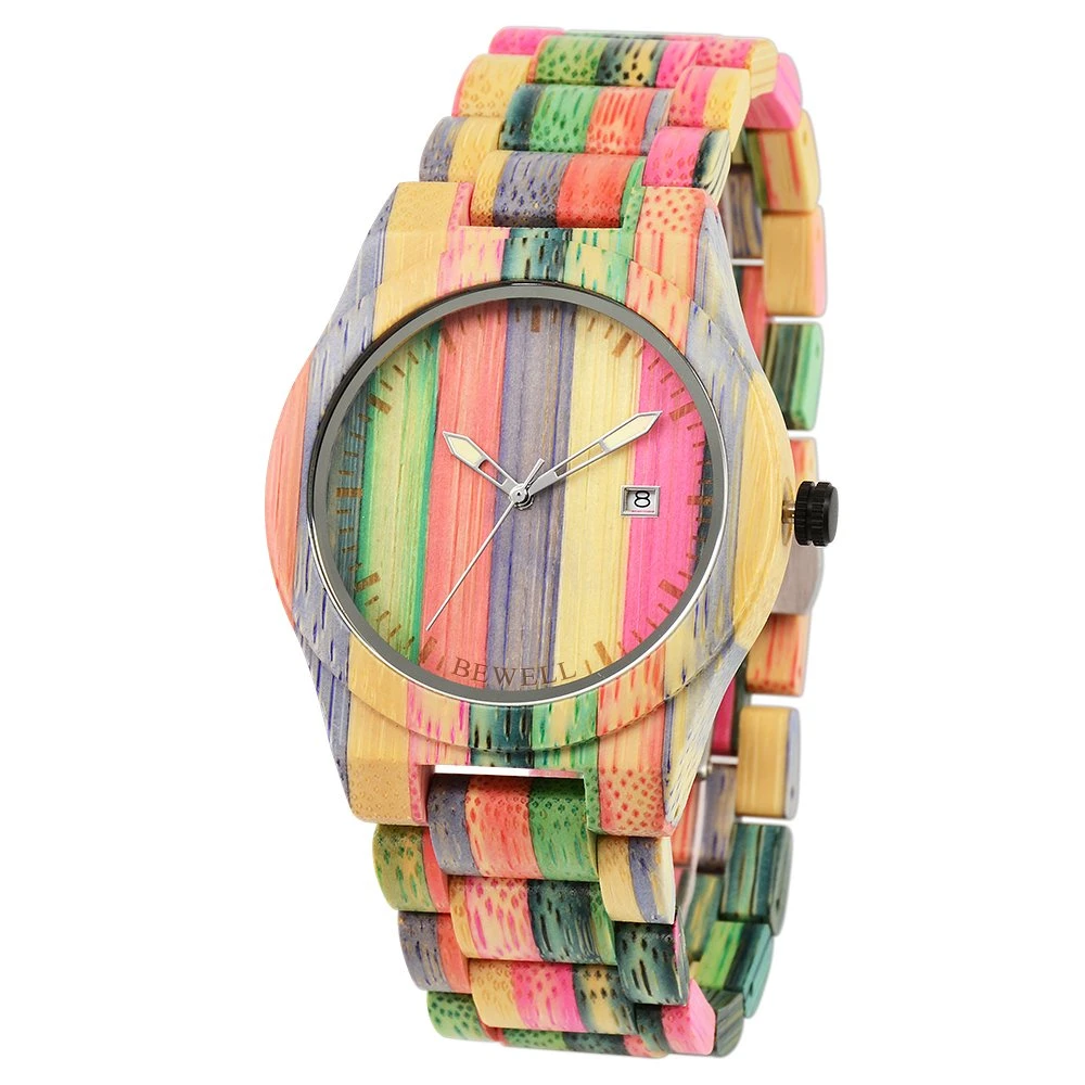 Bewell Latest Fashion Gift Mix Color Bamboo Man Wrist Wood Watch