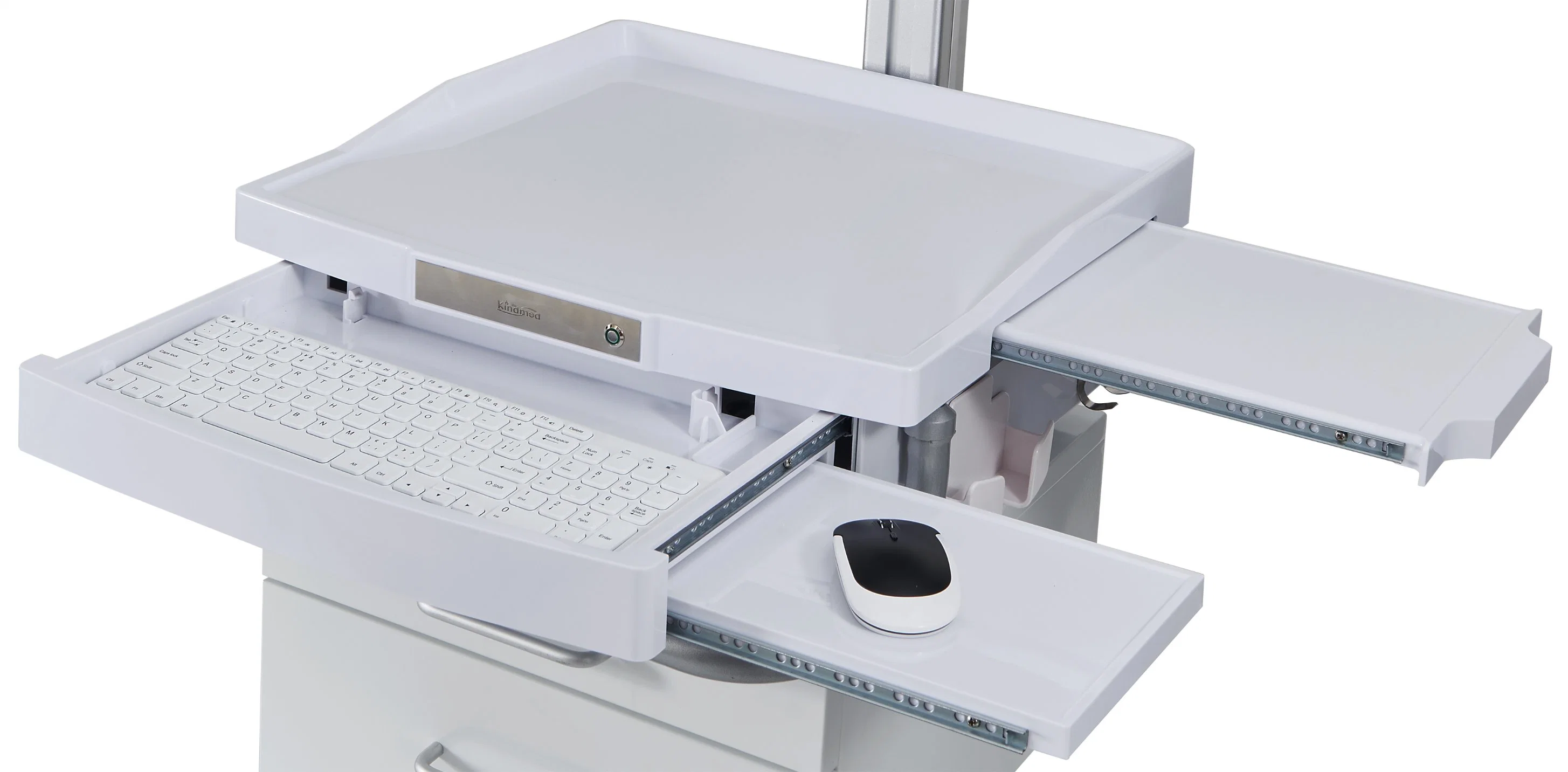 Mobile Battery Powered Telemedicine Cart Workstation with All-in-One Computer for Medical Hospital Furniture- F