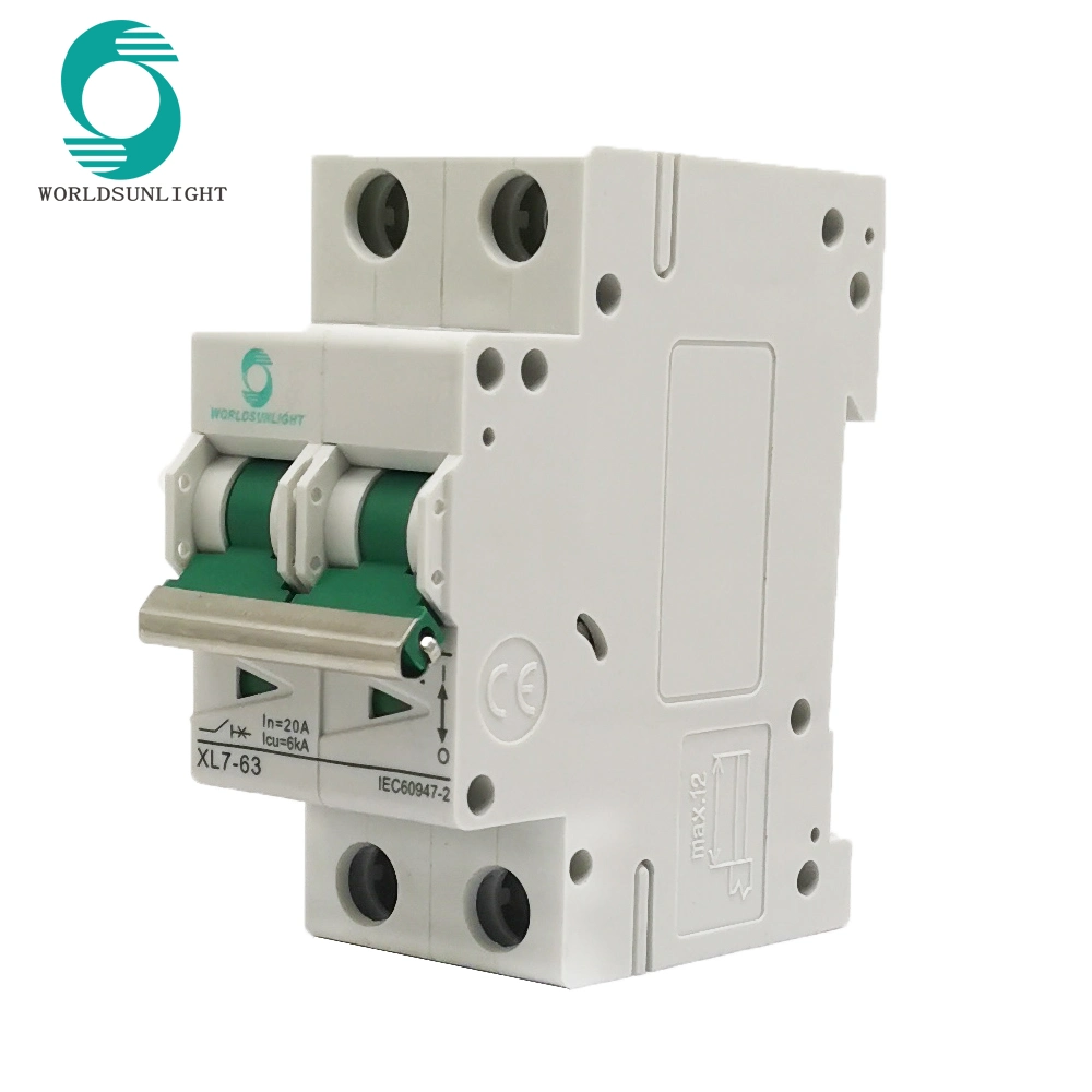 Amostras grátis! Melhor qualidade IEC609477-63 XL 1P 2P 3P 4p 10A 16A 20A do tipo elétrico 12V 1000V MCB Mini-DC Disjuntor