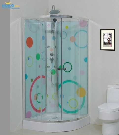 Moderno de cristal templado de 5mm pequeño rincón de ducha completa sala de vapor con bañera